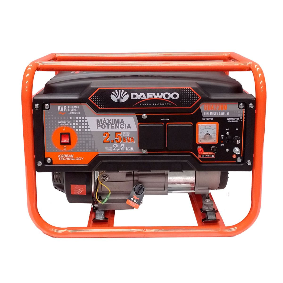 GENERADOR ELECTRICO DAEWOO 2.5KVA 15L 212CC 4T GASOLINA