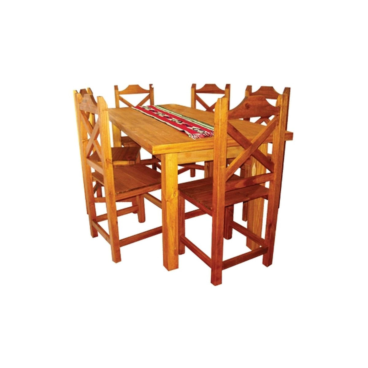 Mesa De Pino Color Castaño Mate