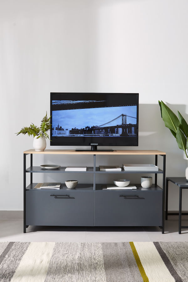 Mesa de Tv Silcar LUCI Epoxi Negro 140X80X39 OLMO