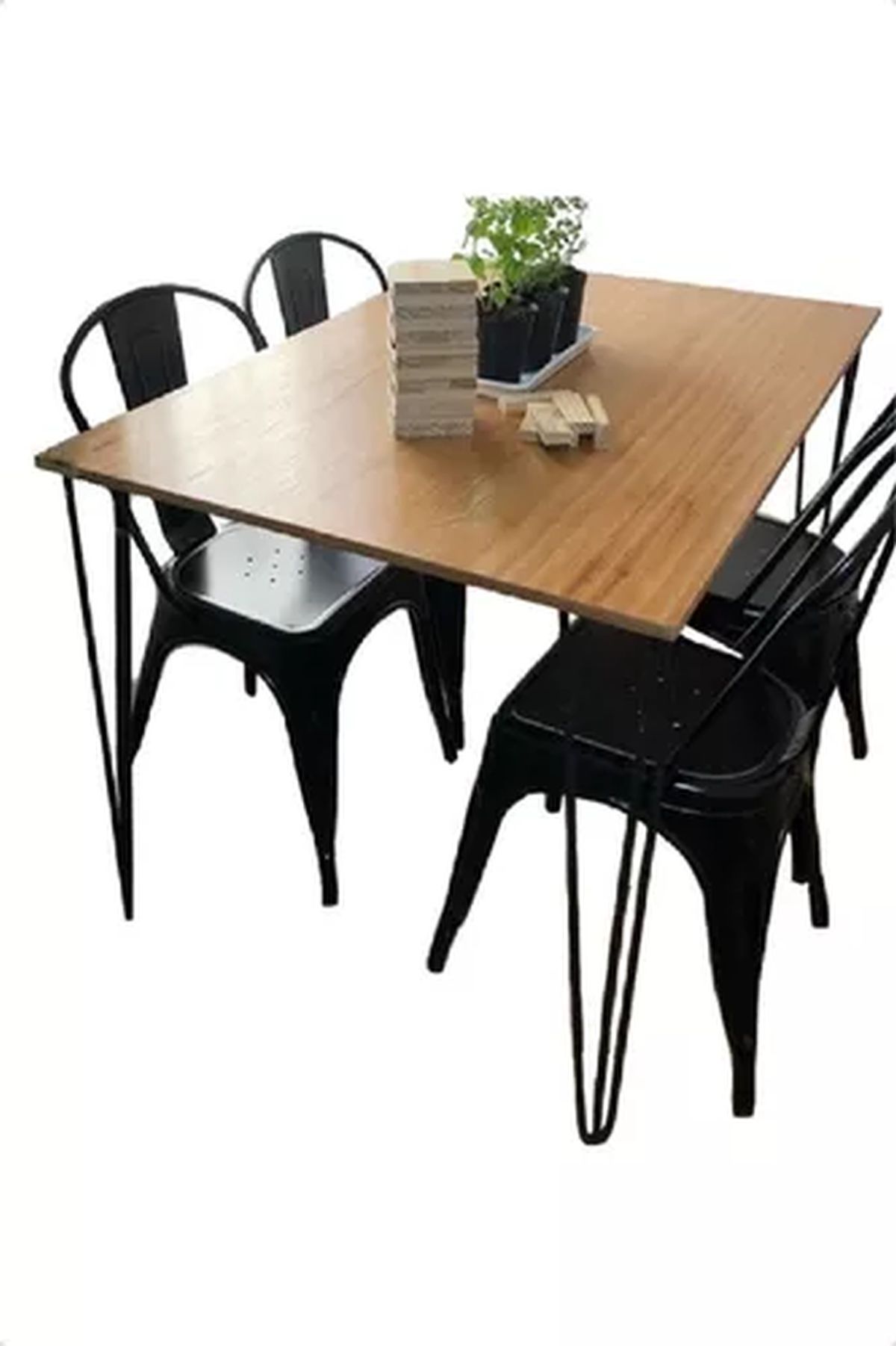 Juego comedor Barulich mesa+ 4 sillas TOLIX Colores Varios
