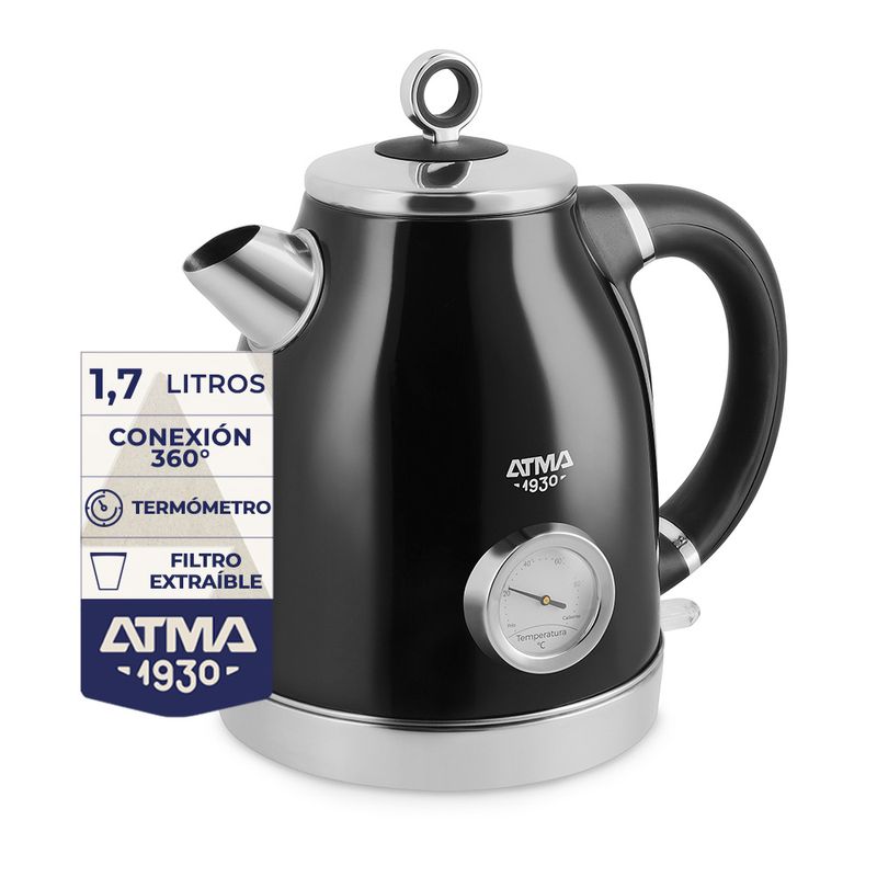 Pava Electrica Atma Vintage Negra 1.7L