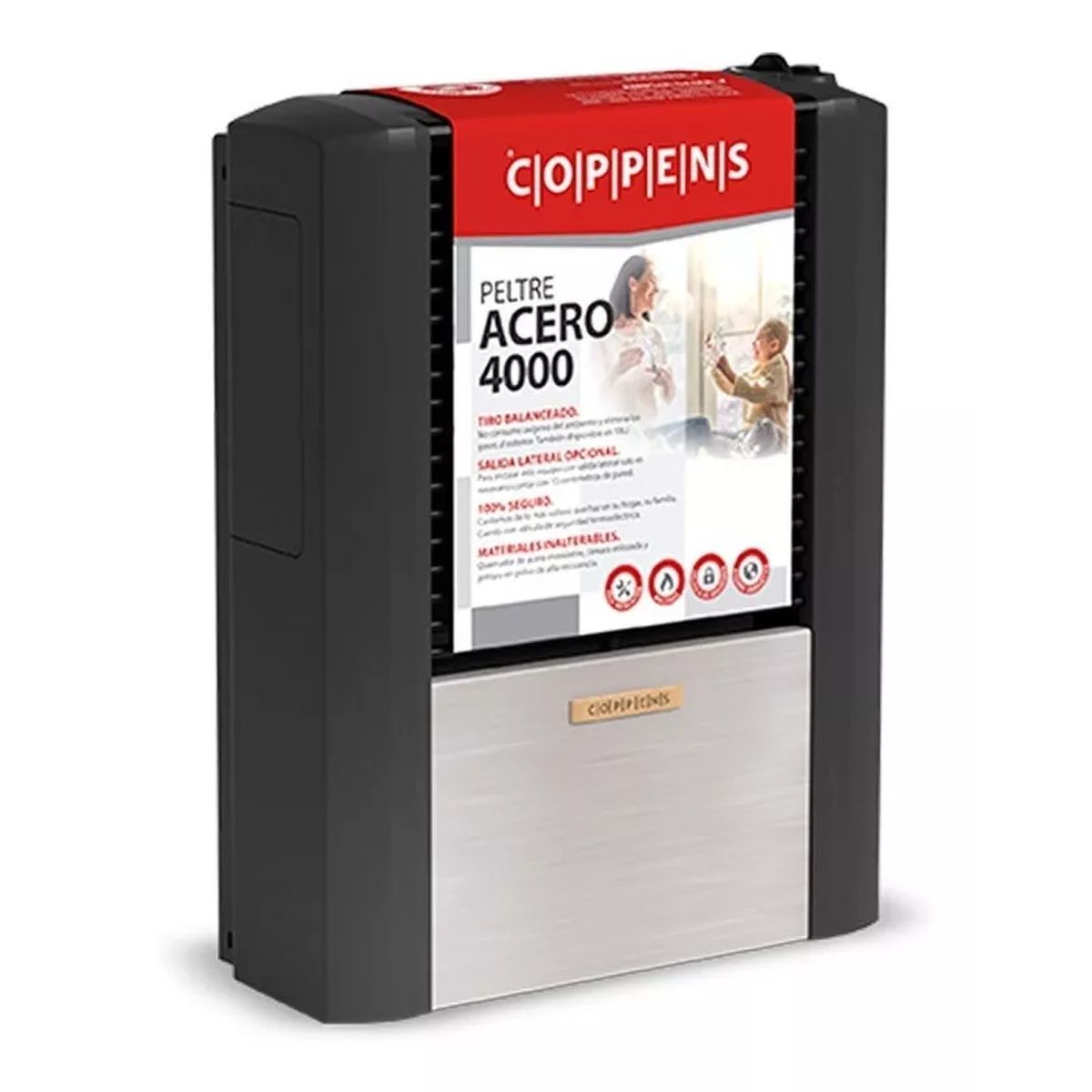 Calefactor Coppens 4000 TBU PELTRE Acero Salida/Izq C40UIPA