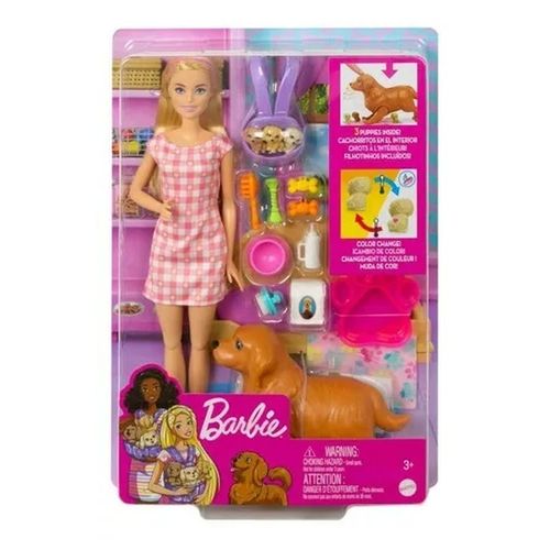 Muñeca Barbie Con Perrito Hck75