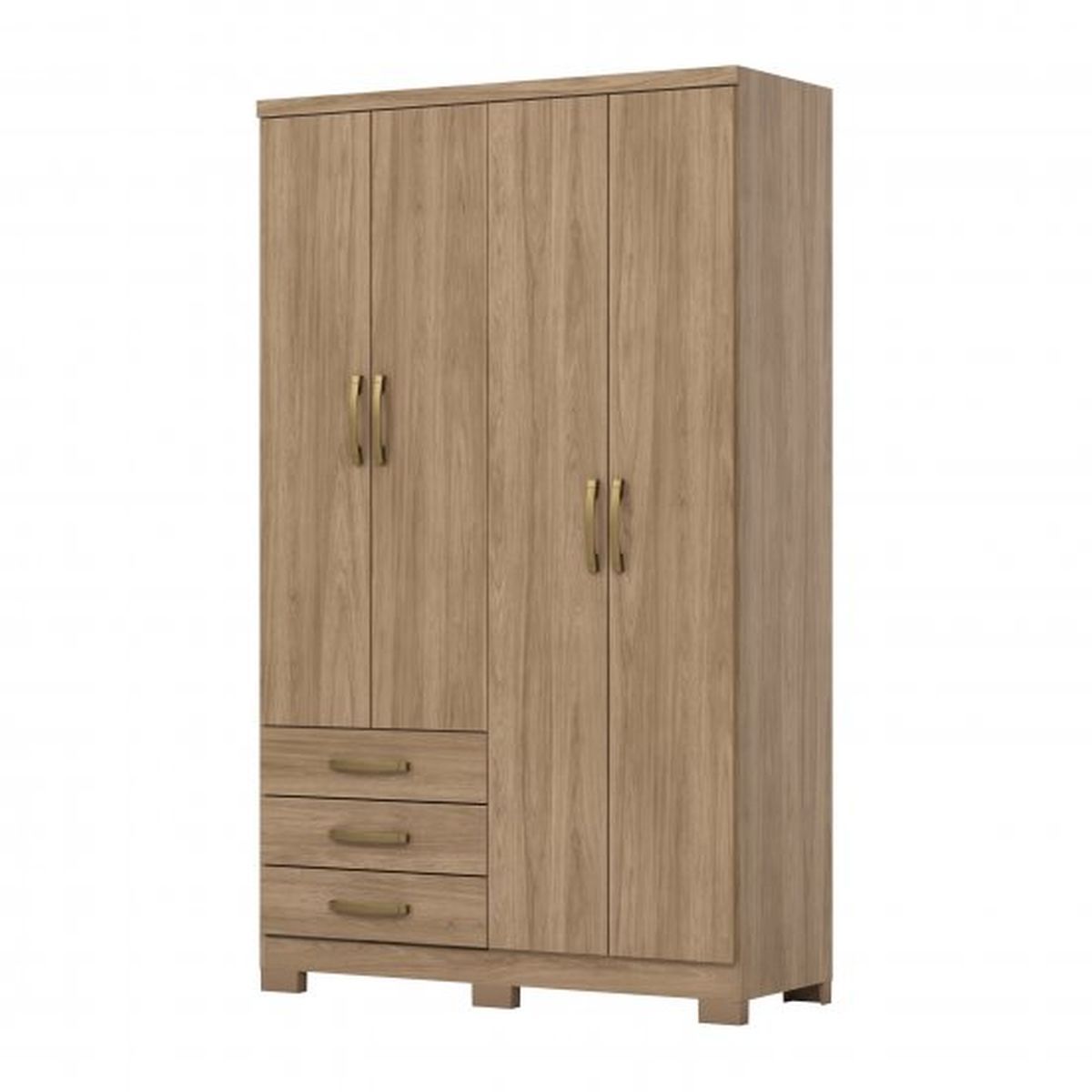 Ropero Caju Henn 4 Puertas Jequitiba Brillo