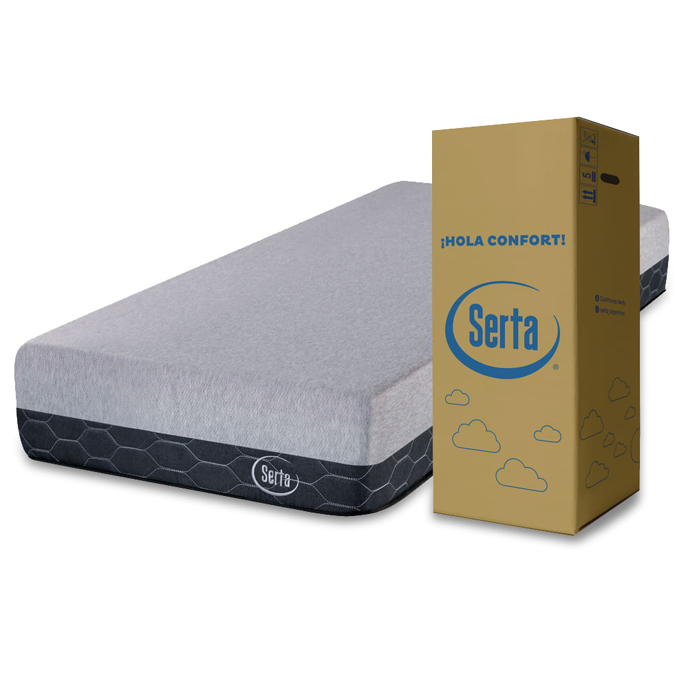 Colchón de Espuma en Caja 1 Plaza Serta Kennett 80x190