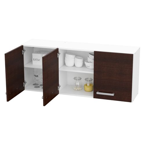 Alacena Mueble De Cocina Mosconi Express 1,20 Mts. Melamina Blanco (Wengue)