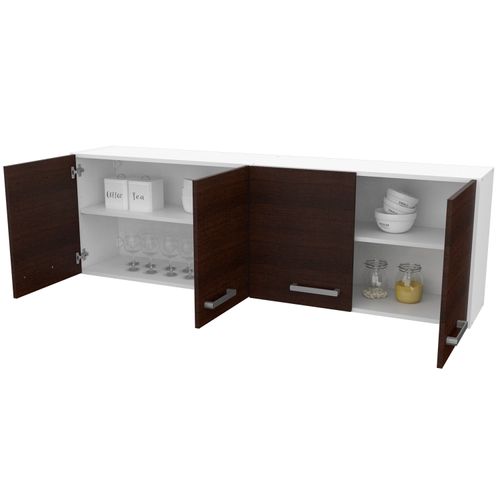 Alacena Mueble De Cocina Mosconi Express 1,60 Mts. Melamina Blanco (Wengue)