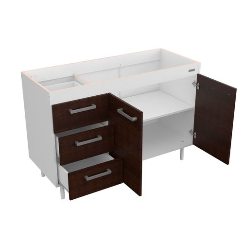Bajo Mesada Sin Bacha Mueble Cocina Mosconi Express 1,20 Mts Blanco (Wengue)