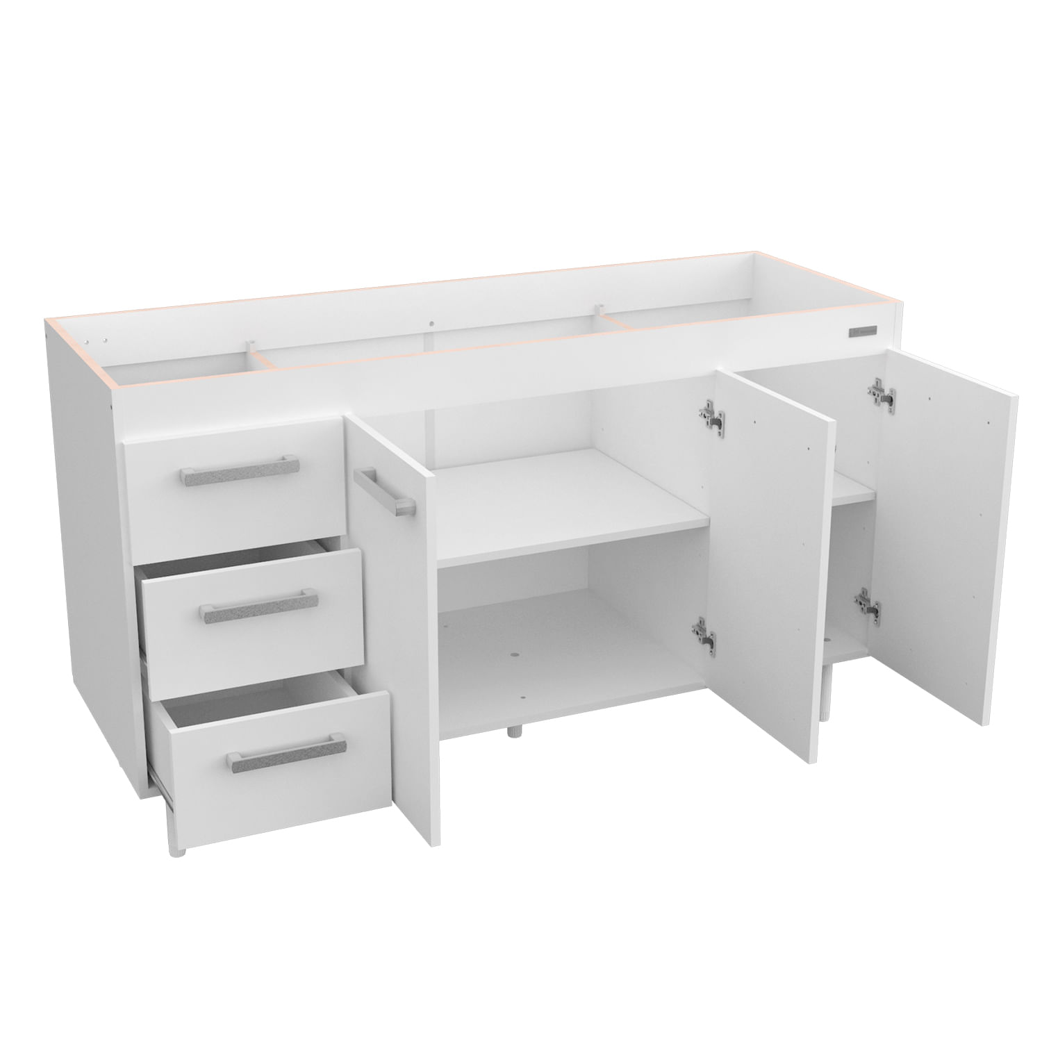 Bajo Mesada Sin Bacha Mueble Cocina Mosconi Express 1,40 Mts Blanco
