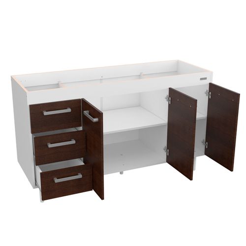 Bajo Mesada Sin Bacha Mueble Cocina Mosconi Express 1,40 Mts Blanco (Wengue)