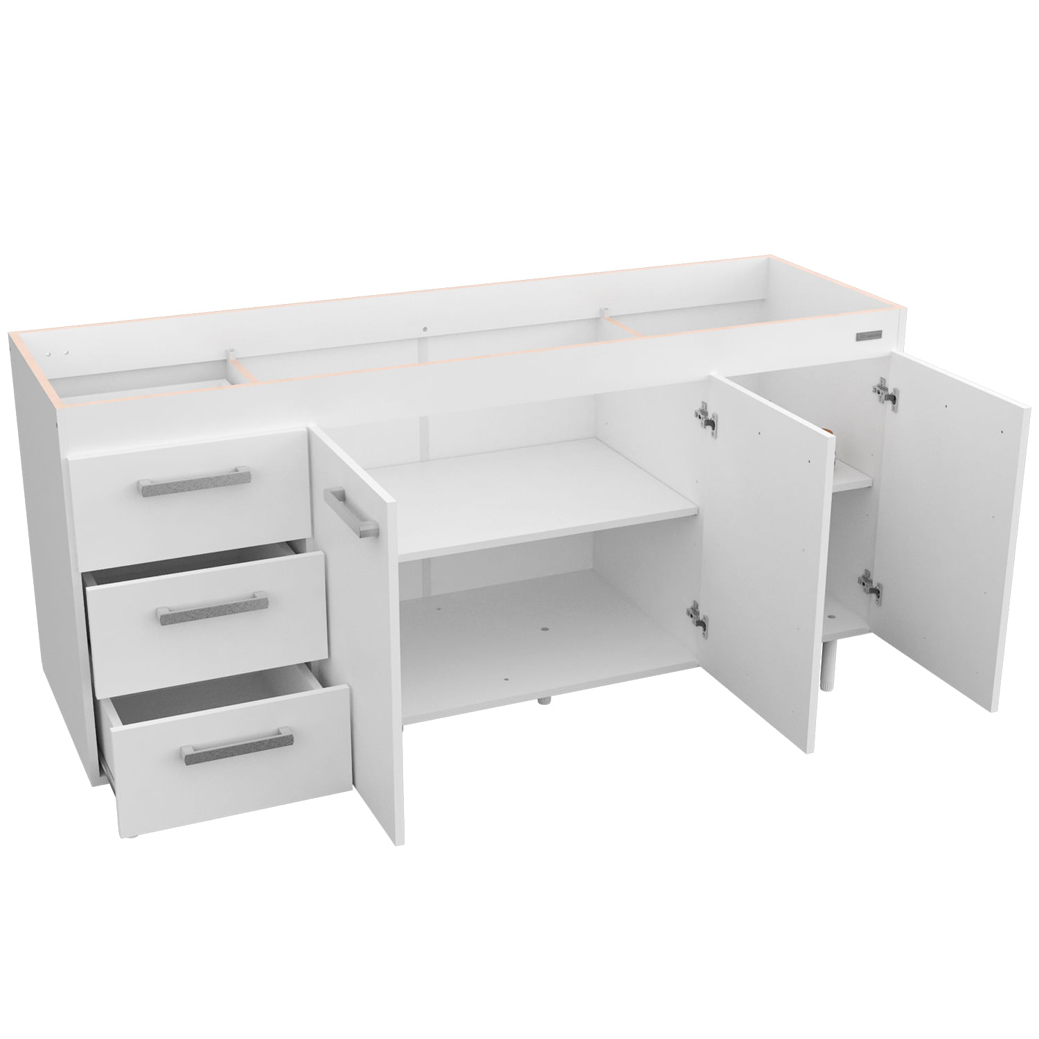 Bajo Mesada Sin Bacha Mueble Cocina Mosconi Express 1,60 Mts Blanco