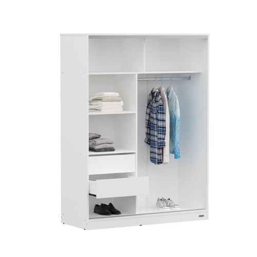 Placard 2 Puertas Corredizas Dakar 1,40 Mts. Guía Metálica Blanco