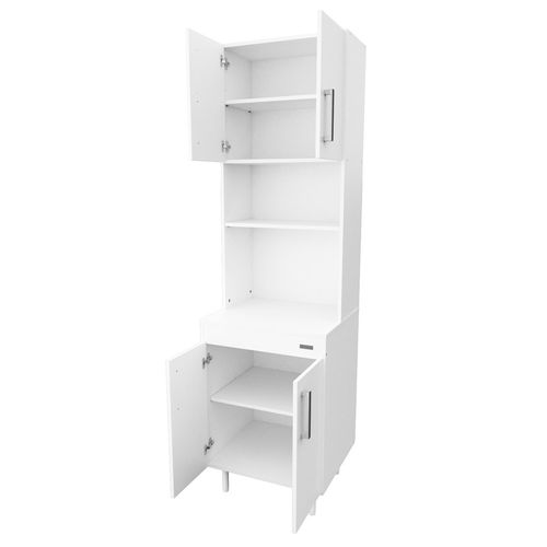Aparador Columna De Cocina 4 Puertas Organizador Blanco