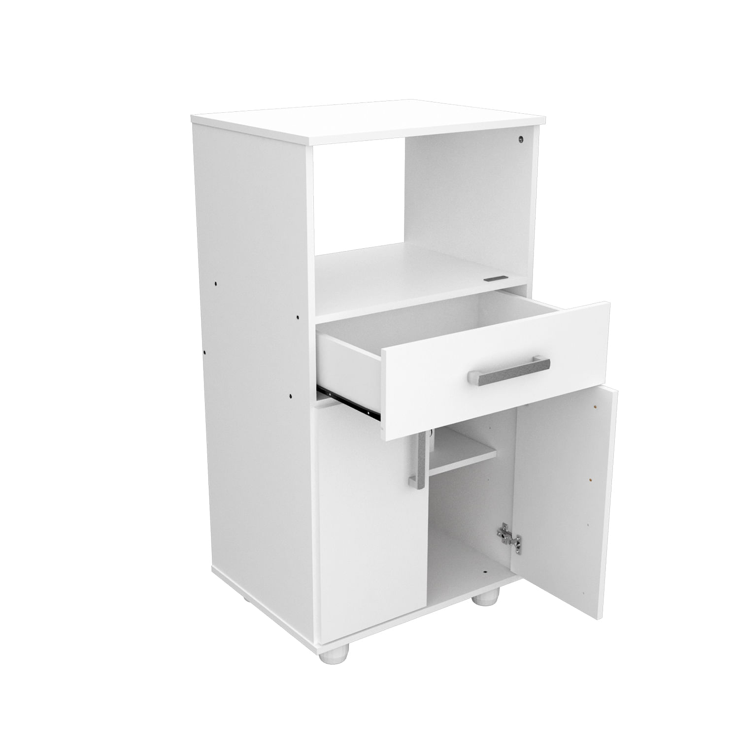 Mueble Para Microondas Y Horno Eléctrico Puertas Y Cajón Blanco