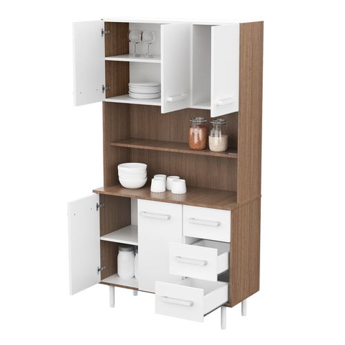Mueble De Cocina Multiuso Aparador Triplo Kit Blanco Mosconi Carvalho Mezzo (Blanco)