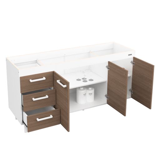 Bajo Mesada Sin Bacha Mueble Cocina Mosconi Express 1,60 Mts Blanco (Carvalho Mezzo)