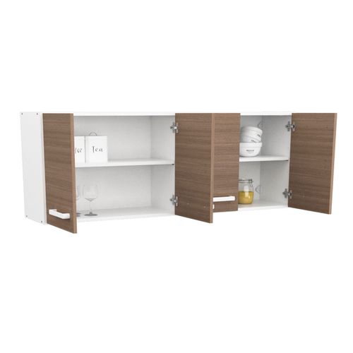 Alacena Mueble De Cocina Mosconi Express 1,40 Mts. Melamina Blanco (Carvalho Mezzo)