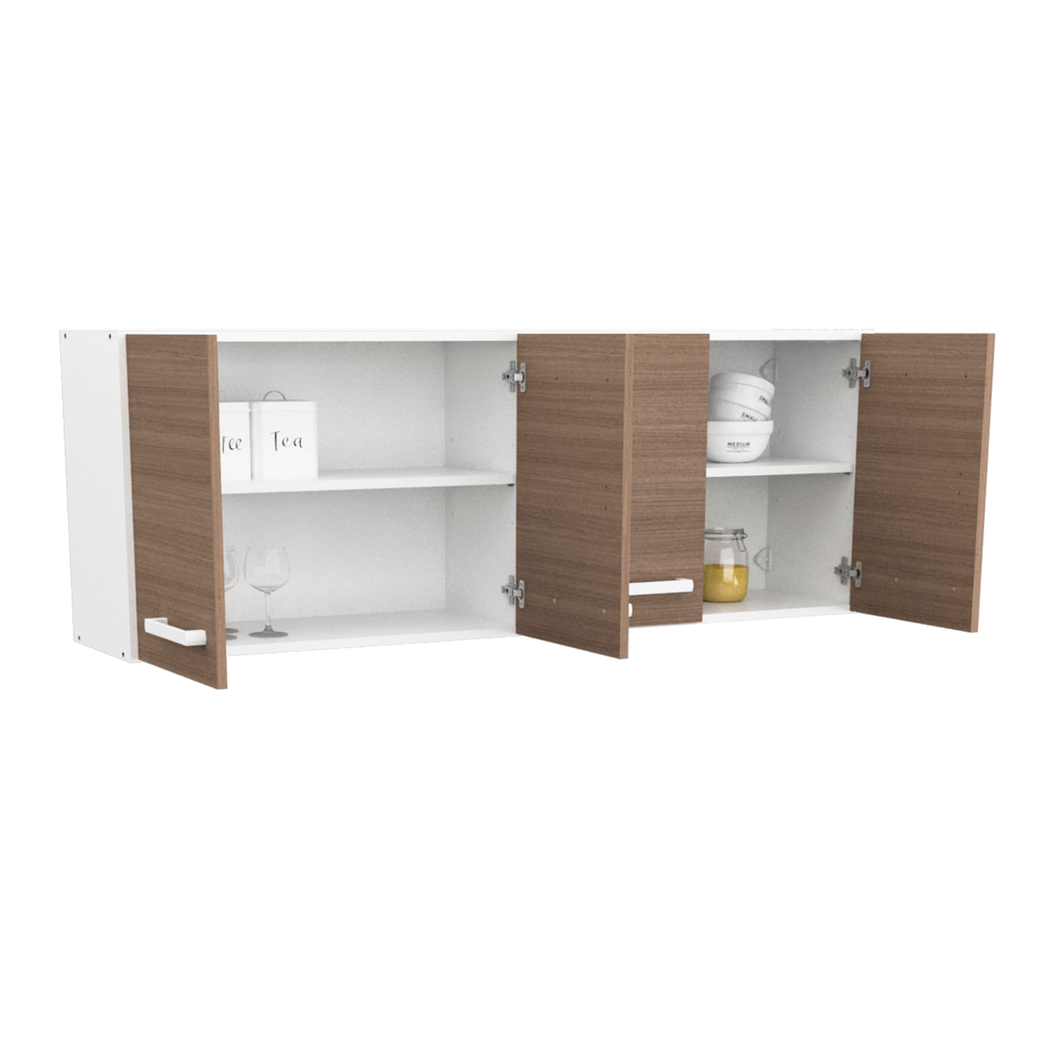 Alacena Mueble De Cocina Mosconi Express 1,40 Mts. Melamina Blanco (Carvalho Mezzo)