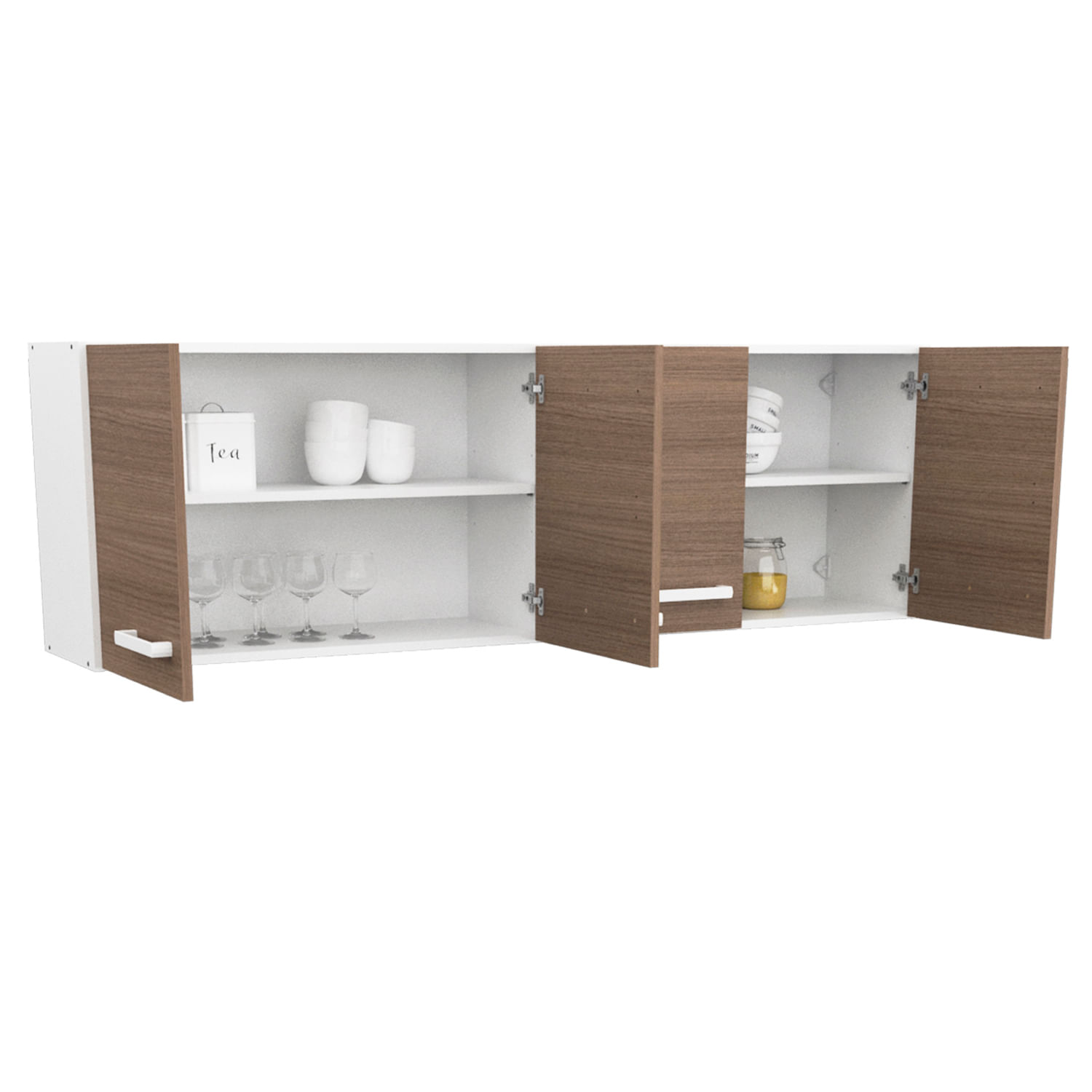 Alacena Mueble De Cocina Mosconi Express 1,60 Mts. Melamina Blanco (Carvalho Mezzo)
