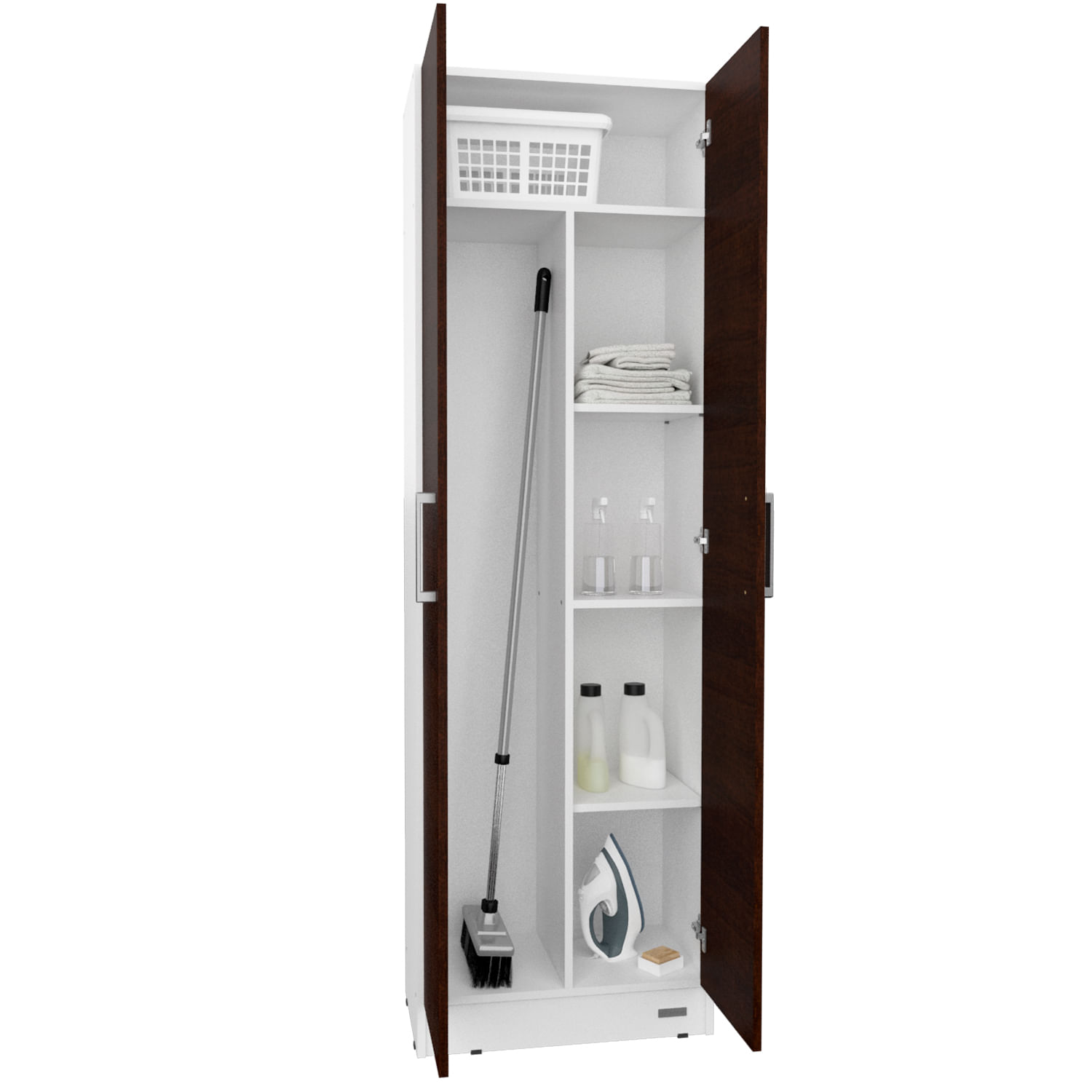 ESCOBERO MUEBLE ORGANIZADOR DE LIMPIEZA 1,80 MTS. 2 PUERTAS Blanco (Wengue)