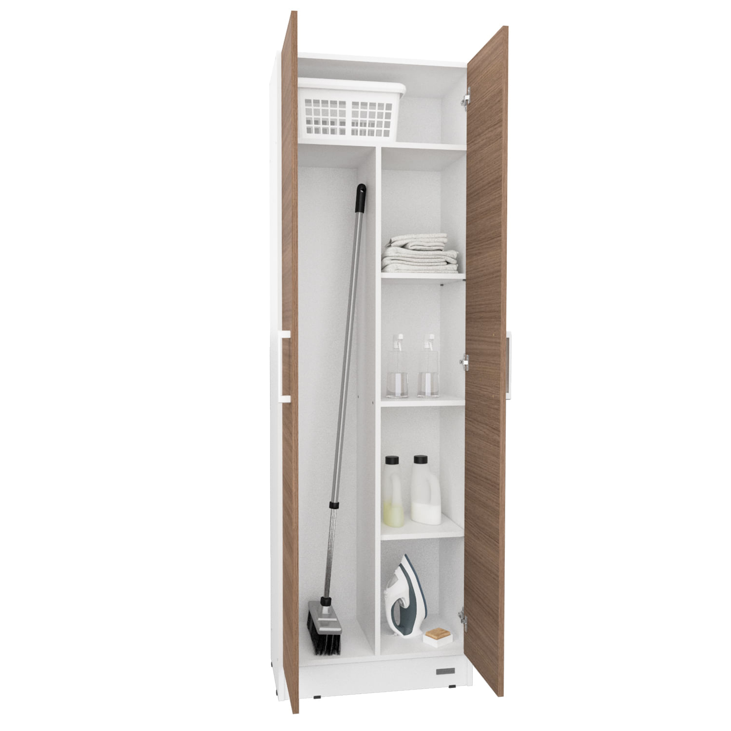 ESCOBERO MUEBLE ORGANIZADOR DE LIMPIEZA 1,80 MTS. 2 PUERTAS Blanco (Carvalho Mezzo)