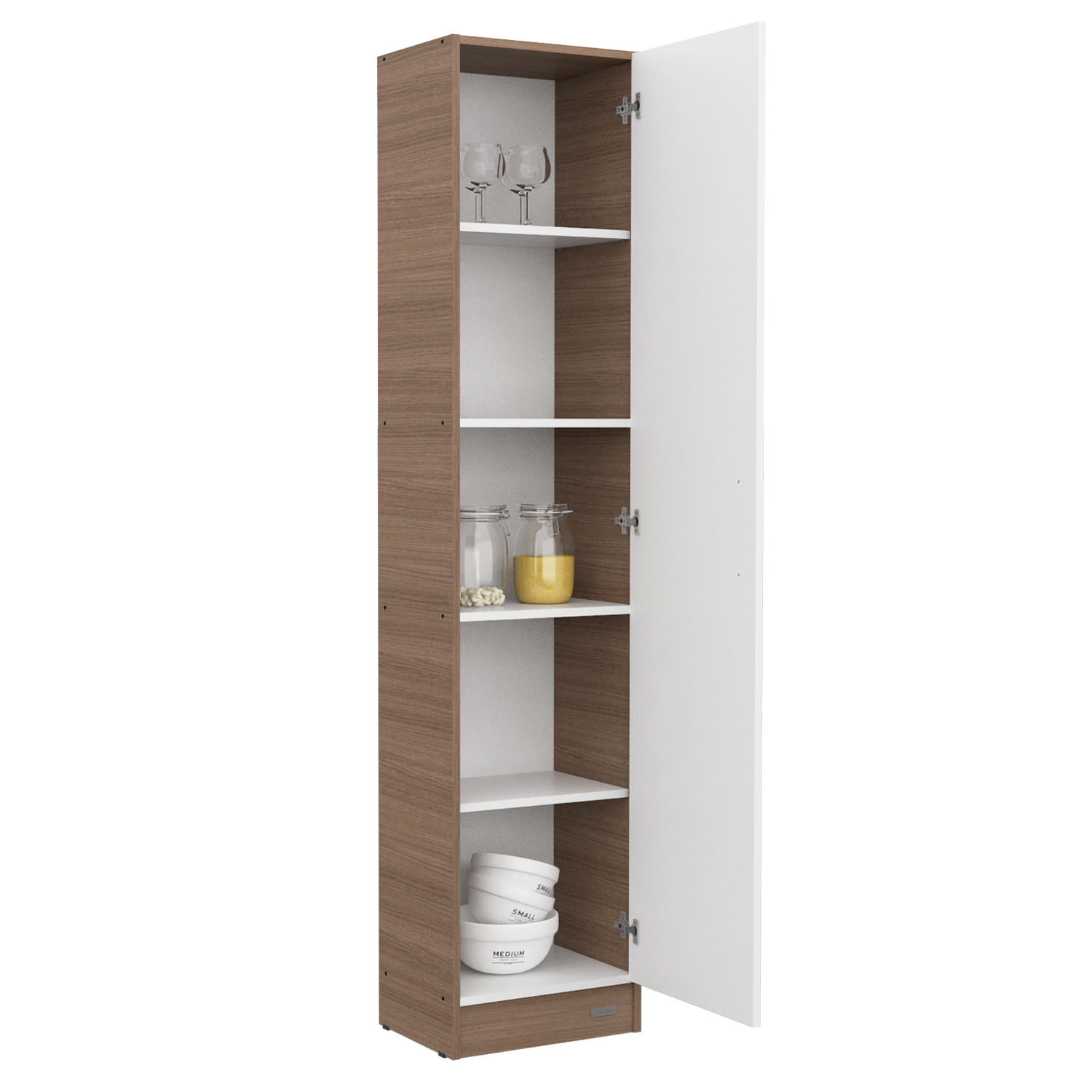 DESPENSERO ORGANIZADOR 1 PUERTA 1,80 MTS. MUEBLE DE COCINA Carvalho Mezzo (Blanco)
