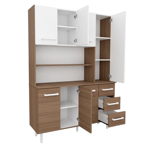 Aparador De Cocina 1,20 mts. Mueble Organizador Melamina Blanco Y Mezzo
