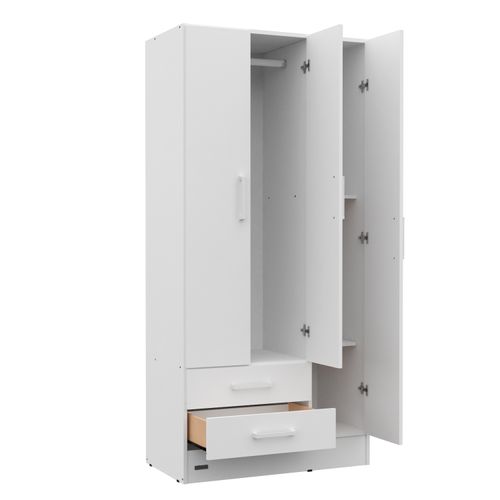 Ropero Placard Mosconi 3 Puertas Blanco Express 2 Cajones Blanco