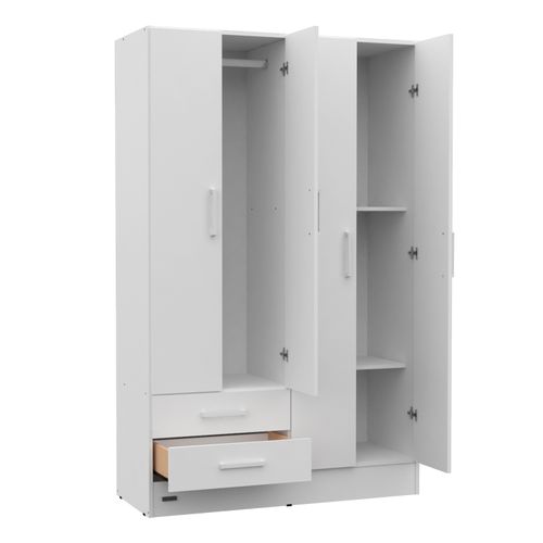 Ropero Placard Mosconi 4 Puertas Blanco Express 2 Cajones Blanco