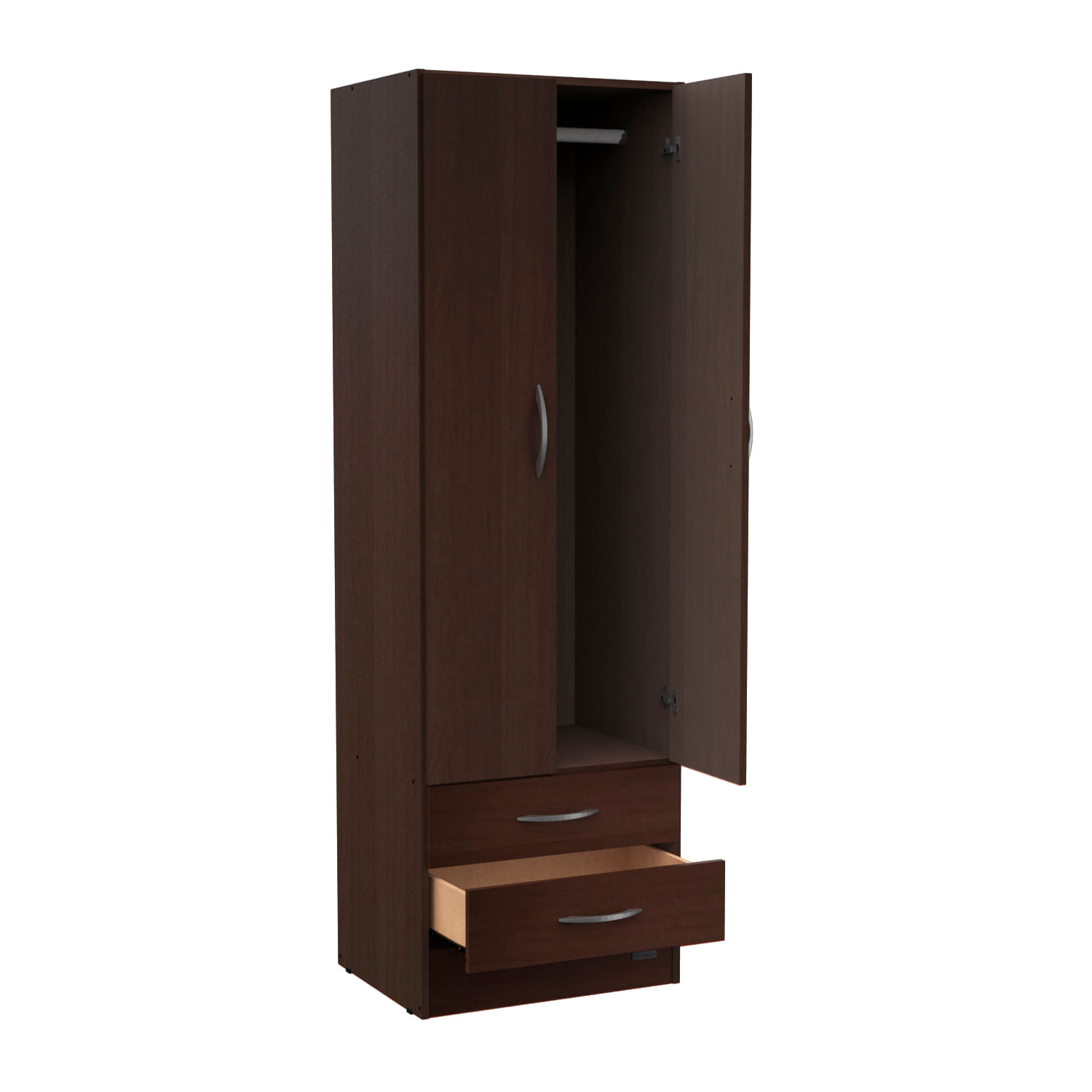 Ropero Placard 2 Puertas Mosconi Express 2 Cajones Chocolate