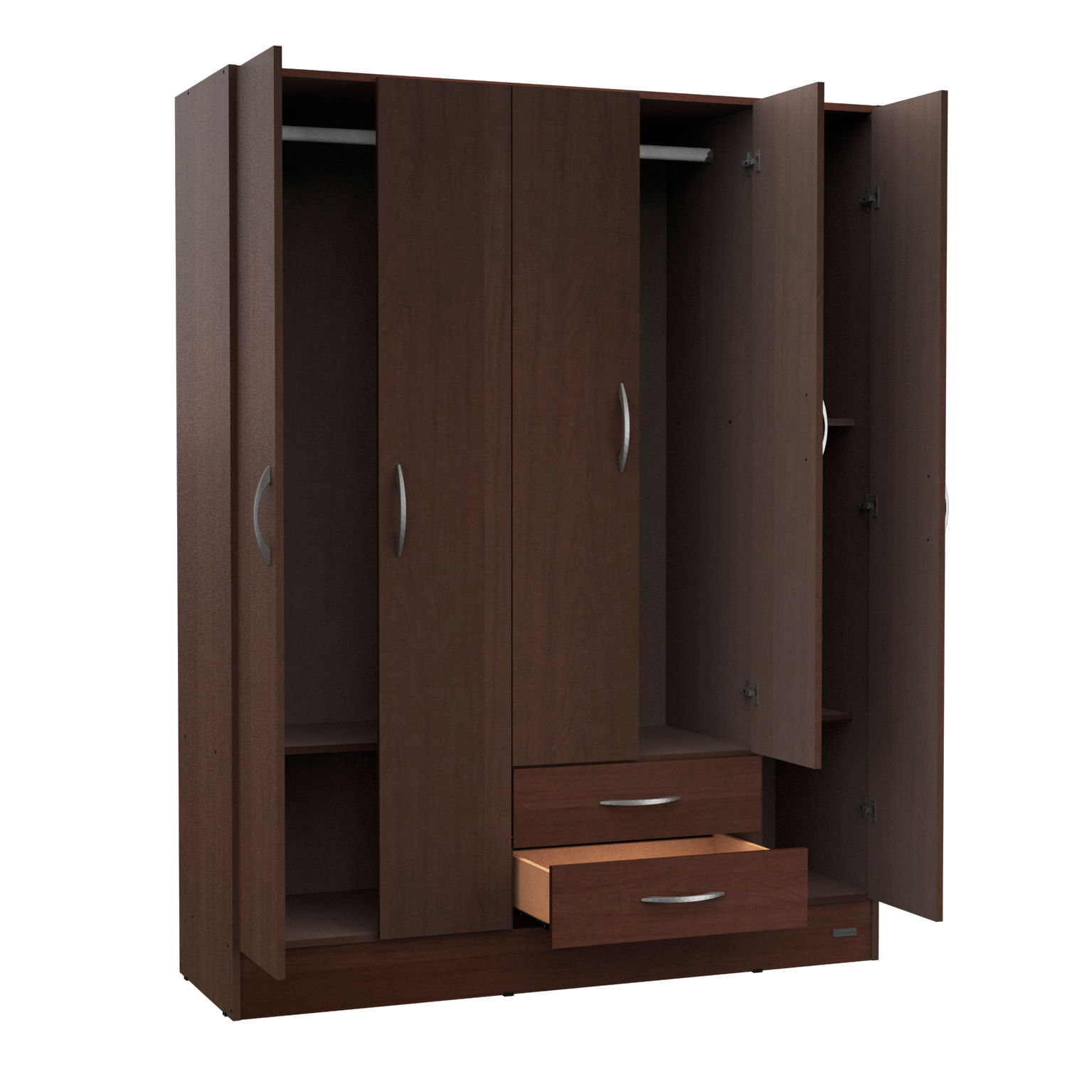 Ropero Placard 5 Puertas Mosconi Express 2 Cajones Chocolate