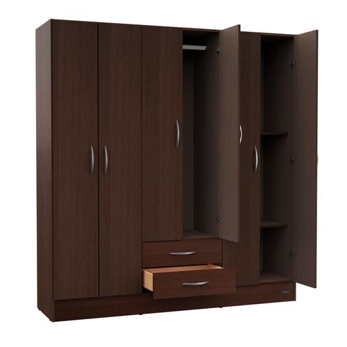 Ropero Placard 6 Puertas Mosconi Express 2 Cajones Chocolate