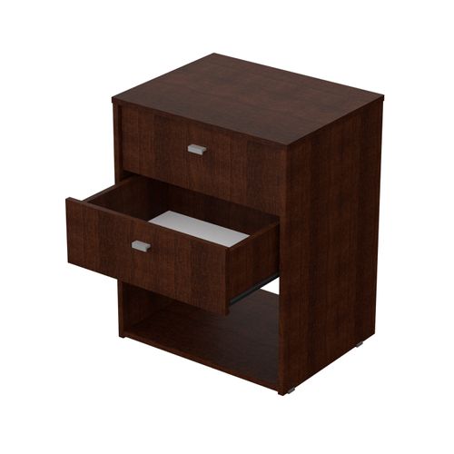 Mesa De Luz 2 Cajones Nature Melamina Wengue