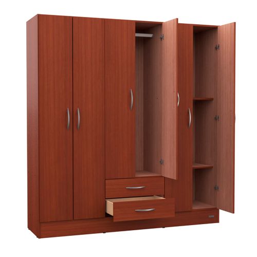 Ropero Placard 6 Puertas Mosconi Express 2 Cajones Caoba