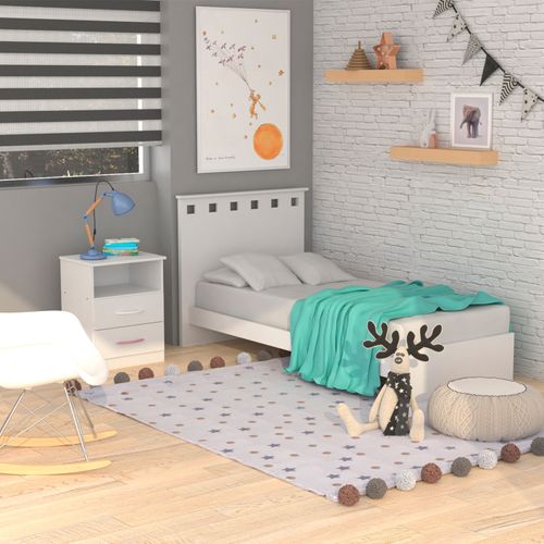 Cama 1 Plaza Blanca Infantil Serie 5 Mosconi Blanco
