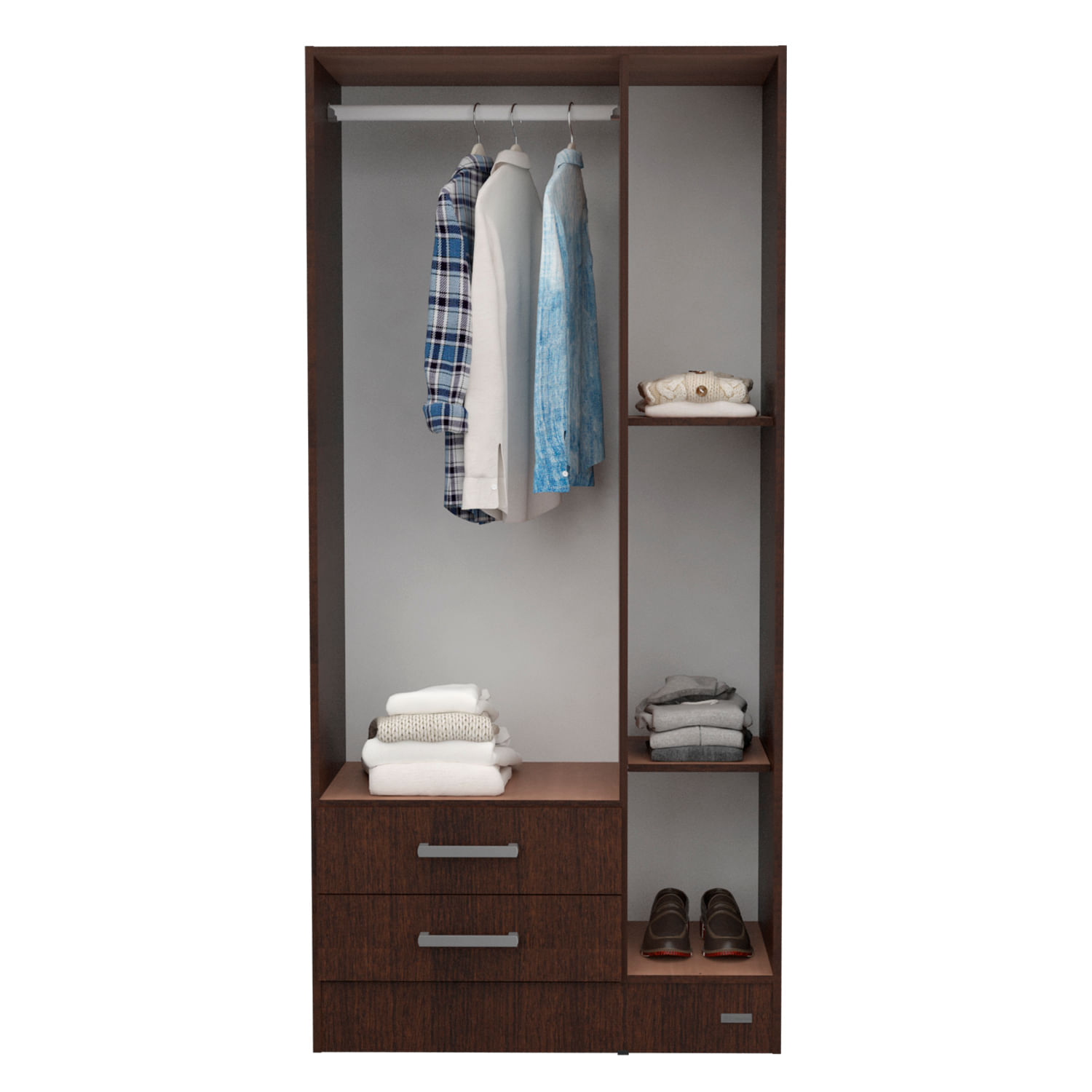 Placard 3 Puertas 2 Cajones Melamina Mosconi Dakar Wengue