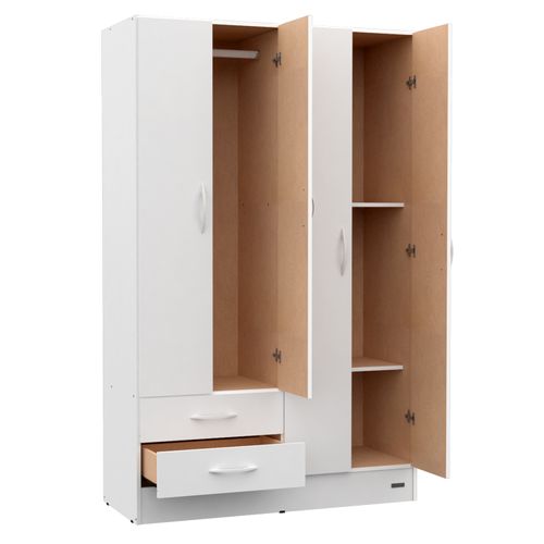Placard Ropero 4 Puertas Blanco Interior Sin Pintar Blanco