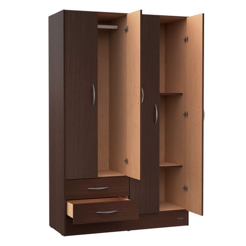 Placard Ropero 4 Puertas Blanco Interior Sin Pintar Chocolate