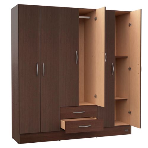 Placard 6 Puertas 2 Cajones Blanco Interior Sin Pintar Chocolate