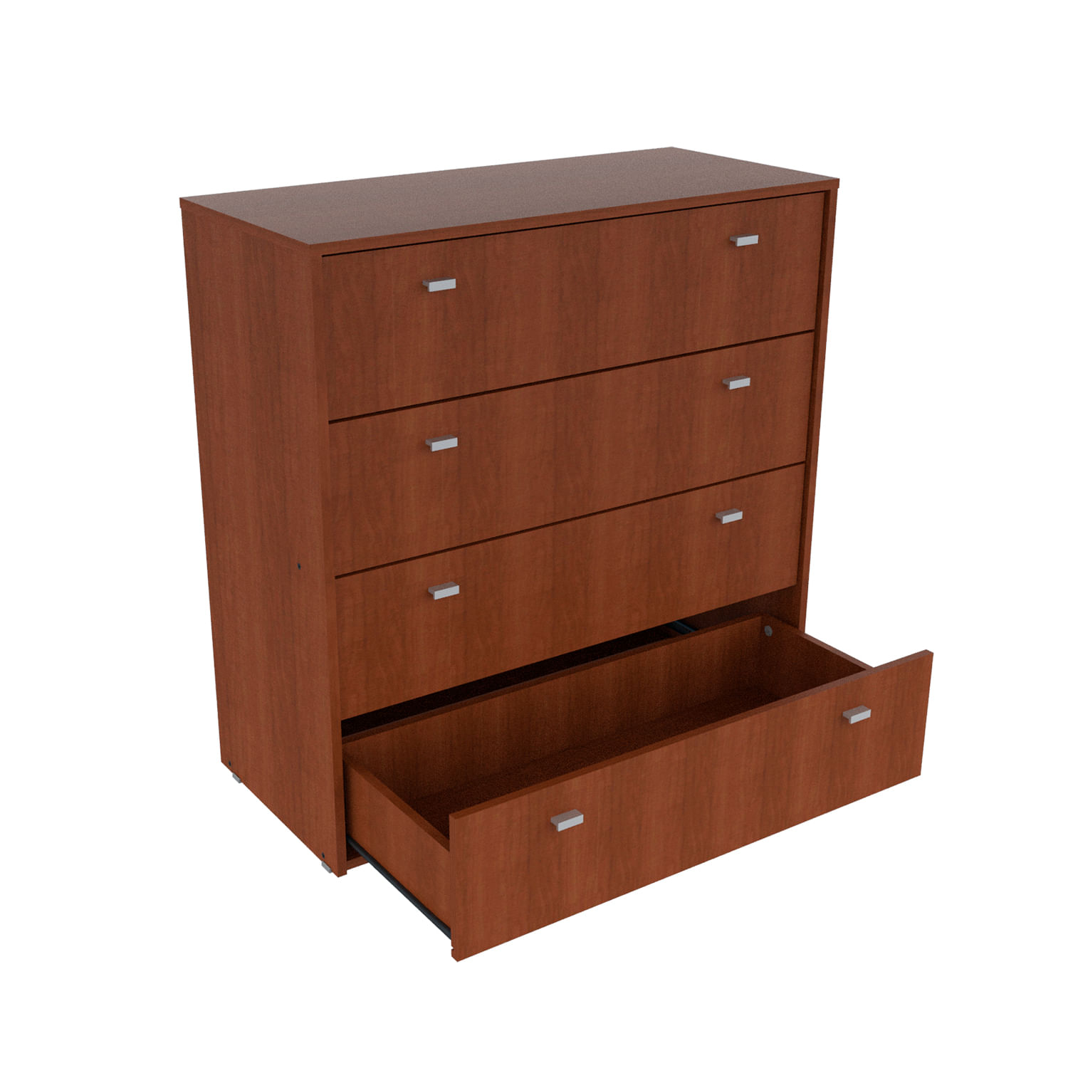 Cómoda Cajonero Mosconi Nature 4 Cajones Melamina Tabaco
