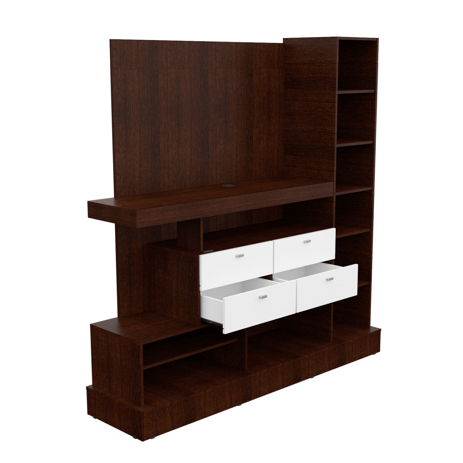 Modular Rack 126 Mueble Para Tv / Led Mosconi Wengue (Blanco)