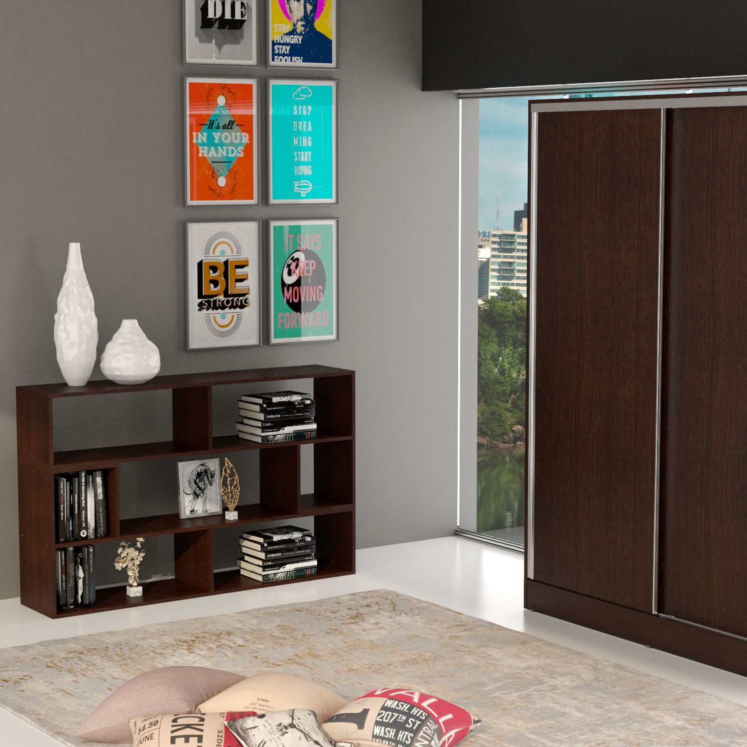 Mueble Rack Tv Led Mosconi Módulo L Combinable Living Wengue