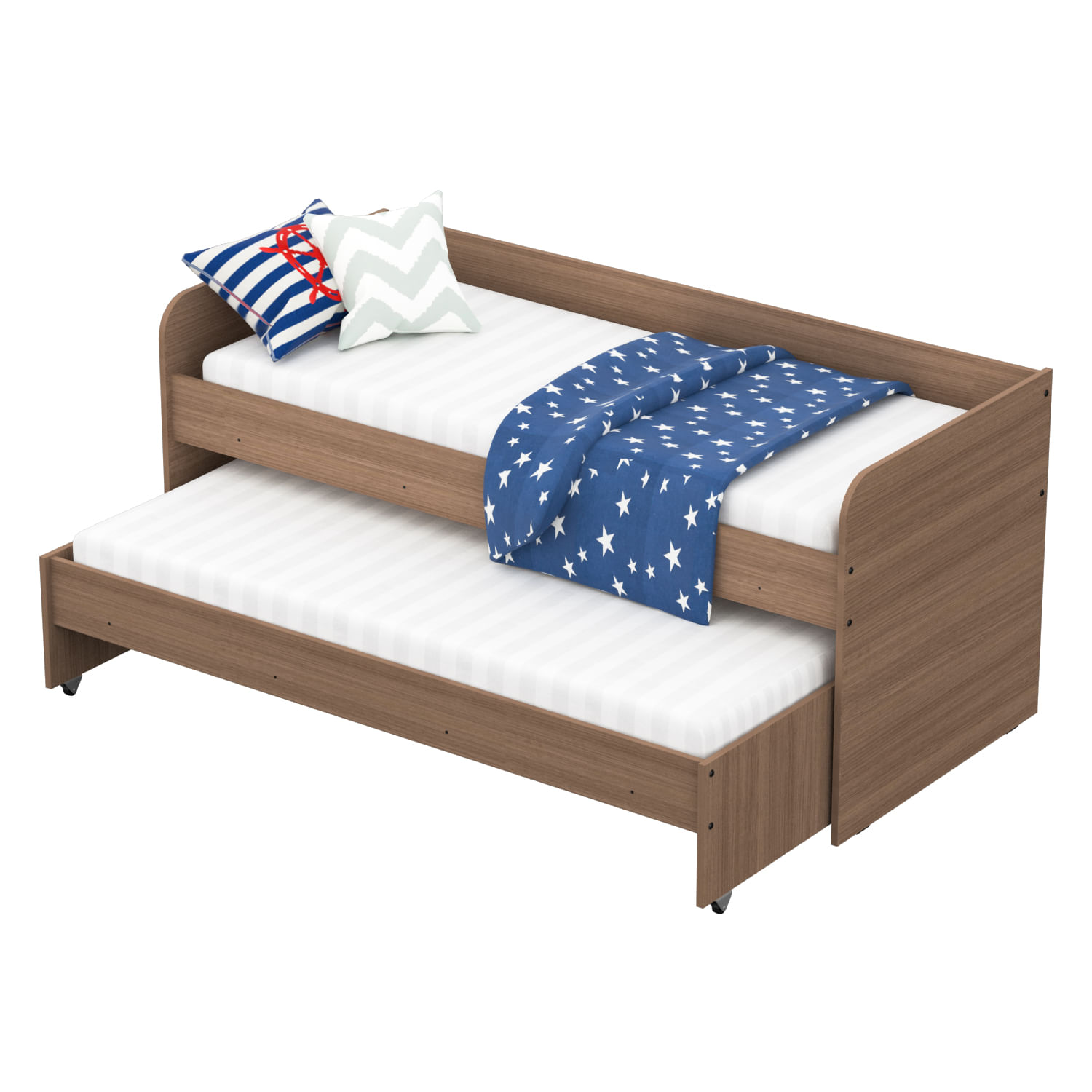 Cama Nido Doble 1 Plaza Mosconi Nature Infantil Juvenil Carvalho Mezzo