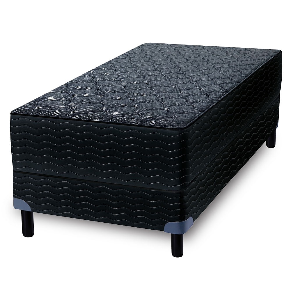 Sommier y colchón de Espuma de Alta densidad 1 plaza Zafiro Linde Premium 80x190