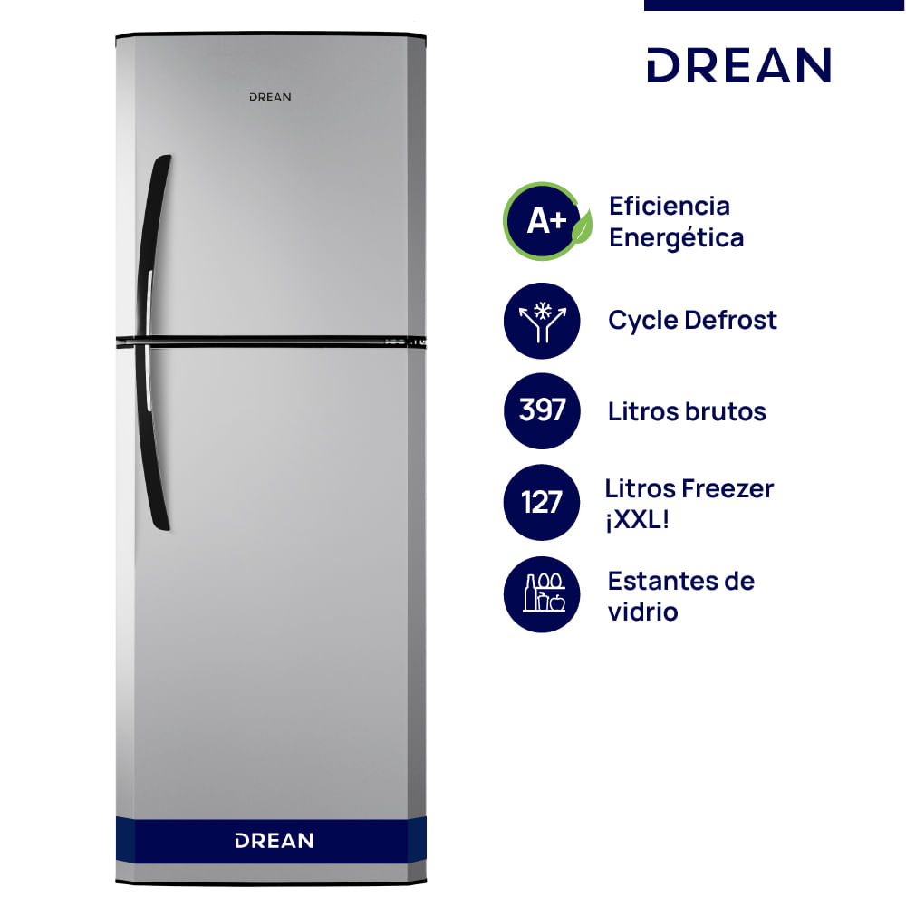 Heladera Drean 397l Hdr400f30s Cíclica Silver A+