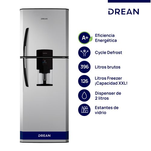 Heladera Drean 396l Hdr400f41s Cíclica Aluminio A+
