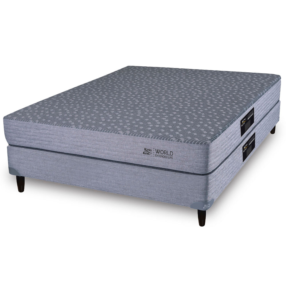 Sommier y Colchón de resortes 2 Plazas King Koil XL 140x190