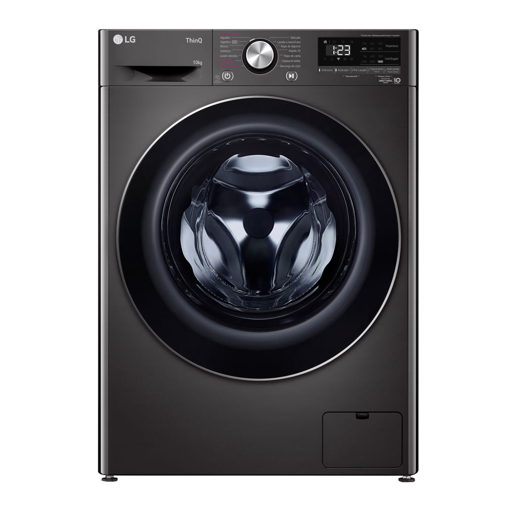 Lavarropas LG 10kg Wm10bvc4s6 1400rpm Black Inverter A+