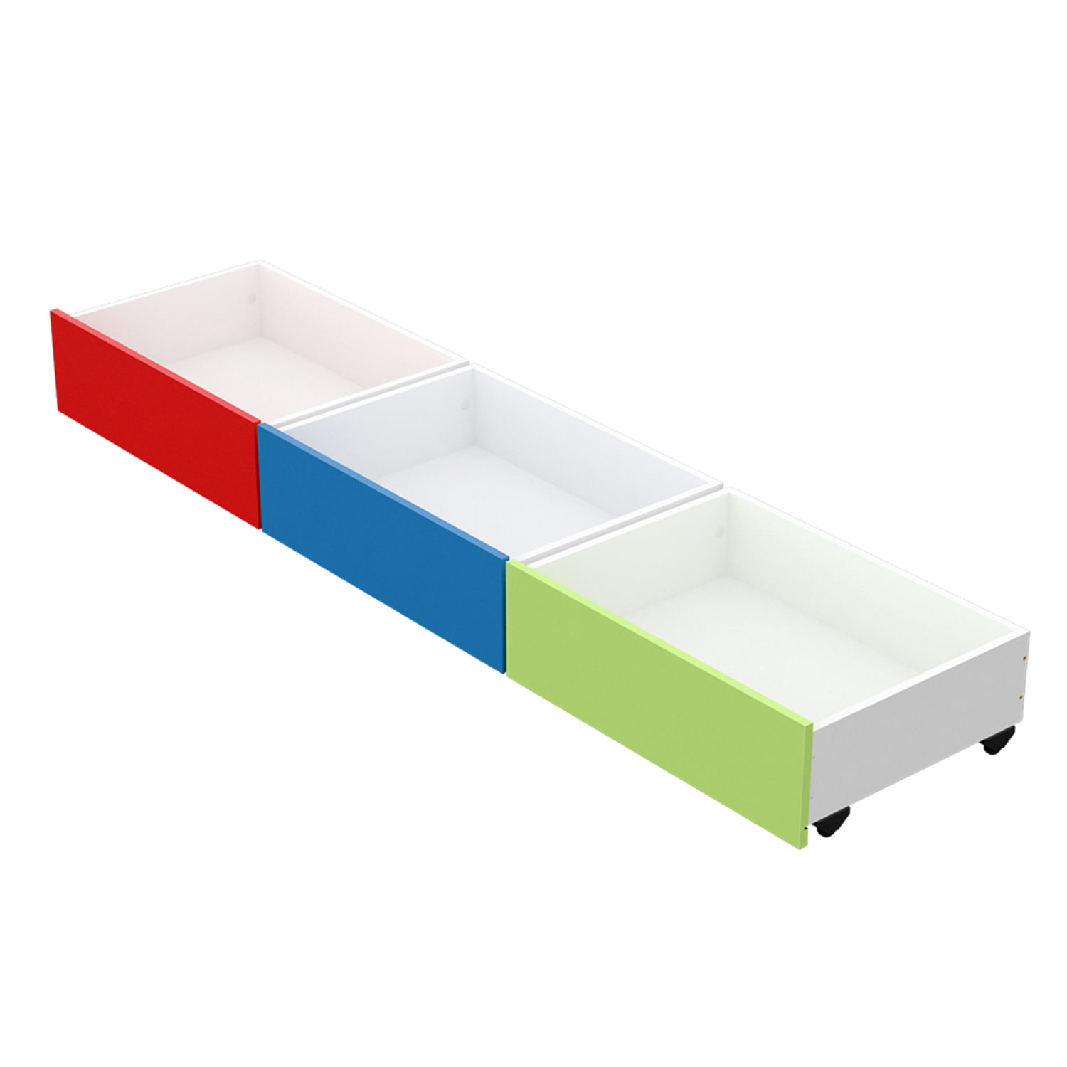 Kit 3 Cajones Bajo Cama Mosconi Nature Melamina
