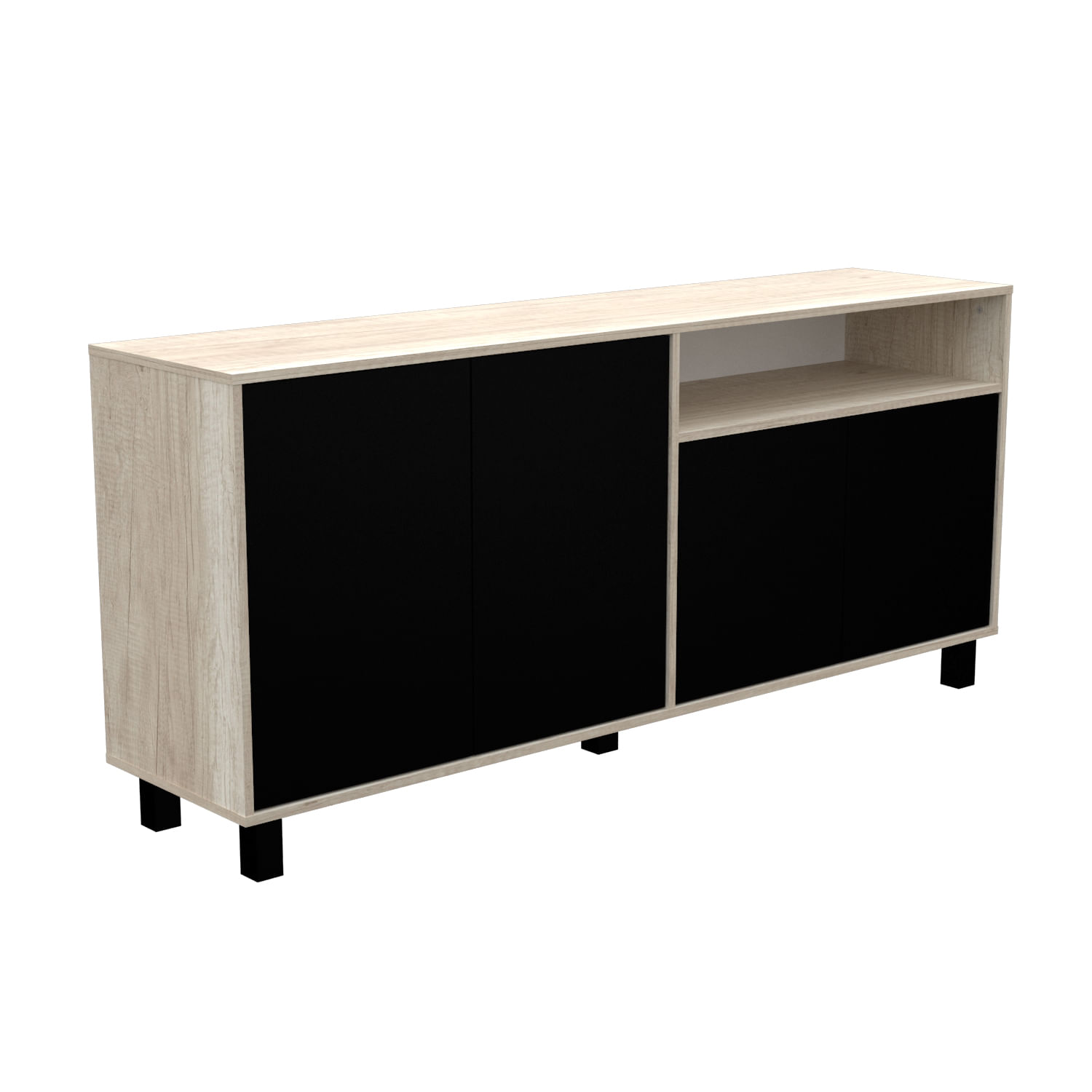 Vajillero 4 Puertas Bahiut Doors Mosconi Helsinki (Negro)